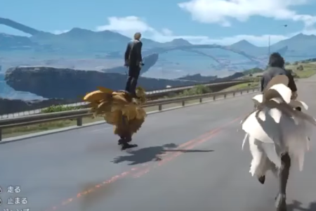 【FF15バグ】チョコボのスタイリッシュな乗り方をする仲間に腹筋崩壊!イグニスのバランス凄すぎ!